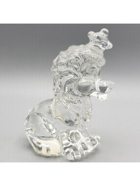 Vintage Germany Lead Crystal Rocking Circus Lion Glass Figurine Princess House